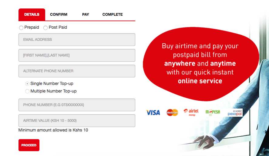 Airtel Top Up Chart